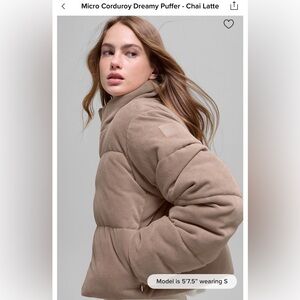 ALO***Micro Corduroy Dreamy Puffer Jacket - Tan**Med. $268 CURRENT